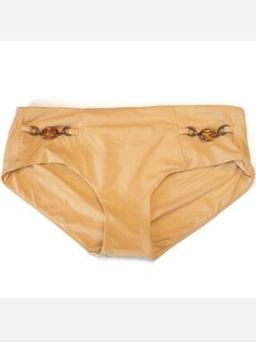 3/$20 V DEL SOL Jewel Chain Bikini Bottoms Solid Canary Yellow Amber Swimwear